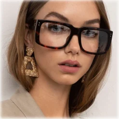 Linda Farrow - Morrison Rectangular Optical Glasses in Black - LFL1027C5OPT - Linda Farrow Eyewear - Avvenice