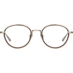 Linda Farrow - Moss Oval Optical Glasses in Light Gold - LFL1227C2OPT - Linda Farrow Eyewear - Avvenice