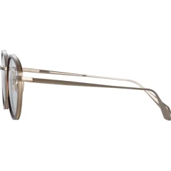 Linda Farrow - Moss Oval Optical Glasses in Light Gold - LFL1227C2OPT - Linda Farrow Eyewear - Avvenice