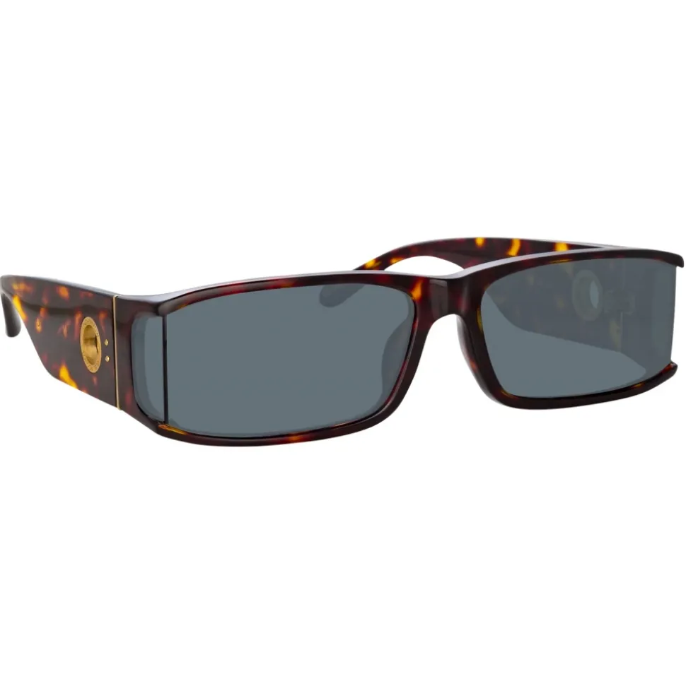 Linda Farrow - Mya Rectangular Sunglasses in Tortoiseshell - LFL1274C2SUN - Linda Farrow Eyewear - Avvenice
