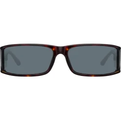 Linda Farrow - Mya Rectangular Sunglasses in Tortoiseshell - LFL1274C2SUN - Linda Farrow Eyewear - Avvenice