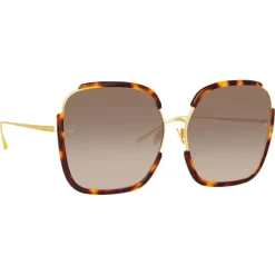Linda Farrow - Natalia Oversized Sunglasses in Tortoiseshell - LFL1210C2SUN - Linda Farrow Eyewear - Avvenice