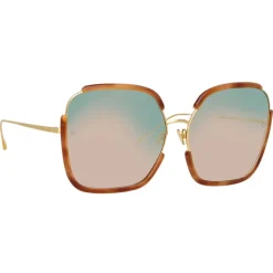 Linda Farrow - Natalia Oversized Sunglasses in Horn - LFL1210C3SUN - Linda Farrow Eyewear - Avvenice
