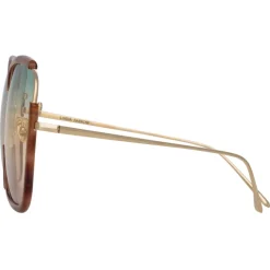 Linda Farrow - Natalia Oversized Sunglasses in Horn - LFL1210C3SUN - Linda Farrow Eyewear - Avvenice