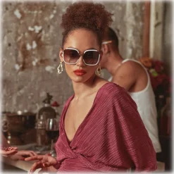 Linda Farrow - Natalia Oversized Sunglasses in White - LFL1210C4SUN - Linda Farrow Eyewear - Avvenice