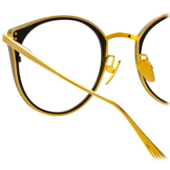 Linda Farrow - Neusa Oval Optical Glasses in Yellow Gold - LFL1420C1OPT - Linda Farrow Eyewear - Avvenice