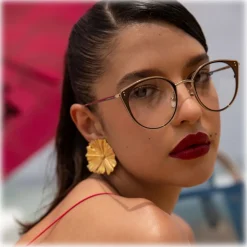 Linda Farrow - Neusa Oval Optical Glasses in Light Gold - LFL1420C3OPT - Linda Farrow Eyewear - Avvenice