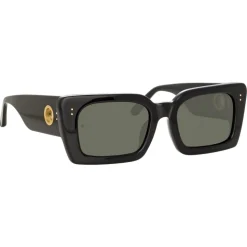 Linda Farrow - Nieve Rectangular Sunglasses in Black - LFL1297C1SUN - Linda Farrow Eyewear - Avvenice