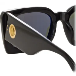 Linda Farrow - Nieve Rectangular Sunglasses in Black - LFL1297C1SUN - Linda Farrow Eyewear - Avvenice