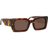 Linda Farrow - Nieve Rectangular Sunglasses in Tortoiseshell - LFL1297C2SUN - Linda Farrow Eyewear - Avvenice