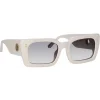 Linda Farrow - Nieve Rectangular Sunglasses in White - LFL1297C7SUN - Linda Farrow Eyewear - Avvenice
