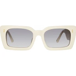 Linda Farrow - Nieve Rectangular Sunglasses in White - LFL1297C7SUN - Linda Farrow Eyewear - Avvenice