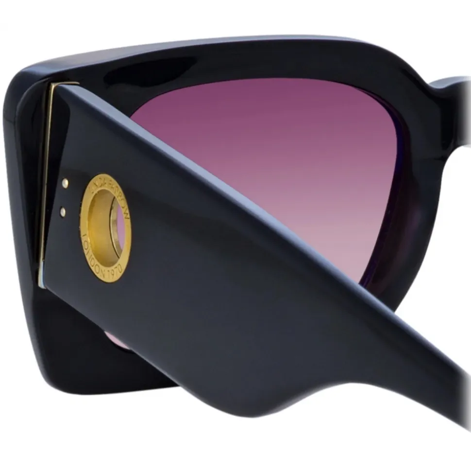 Linda Farrow - Nieve Rectangular Sunglasses in Black Wine - LFL1297C5SUN - Linda Farrow Eyewear - Avvenice