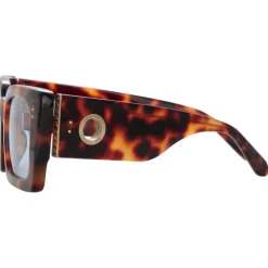 Linda Farrow - Nieve Rectangular Sunglasses in Tortoiseshell Blue - LFL1297C6SUN - Linda Farrow Eyewear - Avvenice