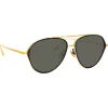 Linda Farrow - Noa Aviator Sunglasses in Yellow Gold - LFL1319C1SUN - Linda Farrow Eyewear - Avvenice