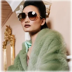 Linda Farrow - Noa Aviator Sunglasses in Light Gold - LFL1319C2SUN - Linda Farrow Eyewear - Avvenice