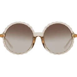 Linda Farrow - Nova Round Sunglasses in Ash - LFL1354C3SUN - Linda Farrow Eyewear - Avvenice
