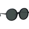 Linda Farrow - Nova Round Sunglasses in Black - LFL1354C1SUN - Linda Farrow Eyewear - Avvenice