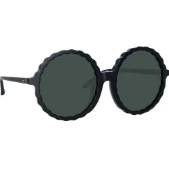 Linda Farrow - Nova Round Sunglasses in Black - LFL1354C1SUN - Linda Farrow Eyewear - Avvenice