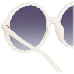 Linda Farrow - Nova Round Sunglasses in Cream - LFL1354C4SUN - Linda Farrow Eyewear - Avvenice