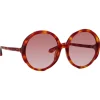 Linda Farrow - Otavia Oversized Sunglasses in Amber Tortoiseshell - LFL1356C3SUN - Linda Farrow Eyewear - Avvenice