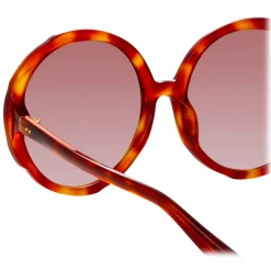 Linda Farrow - Otavia Oversized Sunglasses in Amber Tortoiseshell - LFL1356C3SUN - Linda Farrow Eyewear - Avvenice
