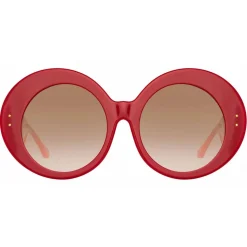 Linda Farrow - Paco Rabanne Donyale Oversized Sunglasses in Bordeaux - LFL1120C7SUN - Linda Farrow Eyewear - Avvenice