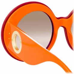 Linda Farrow - Paco Rabanne Donyale Oversized Sunglasses in Bordeaux - LFL1120C7SUN - Linda Farrow Eyewear - Avvenice