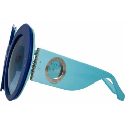 Linda Farrow - Paco Rabanne Donyale Oversized Sunglasses in Blue - LFL1120C6SUN - Linda Farrow Eyewear - Avvenice