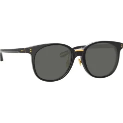 Linda Farrow - Palla D-Frame Sunglasses in Black - LFL1277C1SUN - Linda Farrow Eyewear - Avvenice