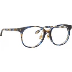 Linda Farrow - Palla D-Frame Optical Glasses in Blue Tortoiseshell - LFL1277C6OPT - Linda Farrow Eyewear - Avvenice