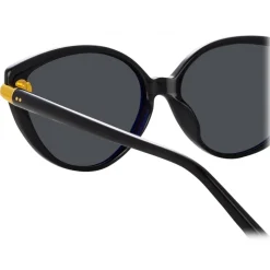 Linda Farrow - Palm Cat Eye Sunglasses in Black - LFL1211C1SUN - Linda Farrow Eyewear - Avvenice