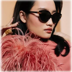 Linda Farrow - Palm Cat Eye Sunglasses in Black - LFL1211C1SUN - Linda Farrow Eyewear - Avvenice