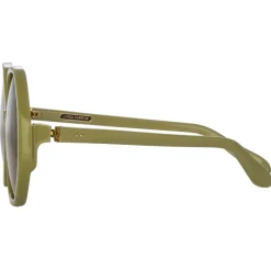 Linda Farrow - Paloma Hexagon Sunglasses in Sage - LFL1415C7SUN - Linda Farrow Eyewear - Avvenice