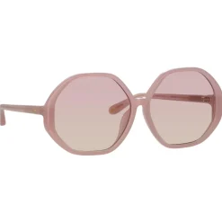 Linda Farrow - Paloma Hexagon Sunglasses in Lilac - LFL1415C8SUN - Linda Farrow Eyewear - Avvenice