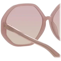 Linda Farrow - Paloma Hexagon Sunglasses in Lilac - LFL1415C8SUN - Linda Farrow Eyewear - Avvenice