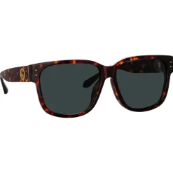 Linda Farrow - Perry D-Frame Sunglasses in Tortoiseshell - LFL1429C2SUN - Linda Farrow Eyewear - Avvenice