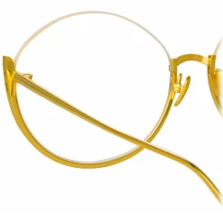 Linda Farrow - Rae Cat Eye Optical Glasses in Yellow Gold - LFL1144C5OPT - Linda Farrow Eyewear - Avvenice