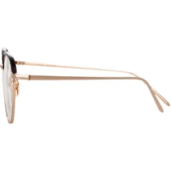 Linda Farrow - Raif Square Optical Glasses in Rose Gold Brown - LFL819C10OPT - Linda Farrow Eyewear - Avvenice