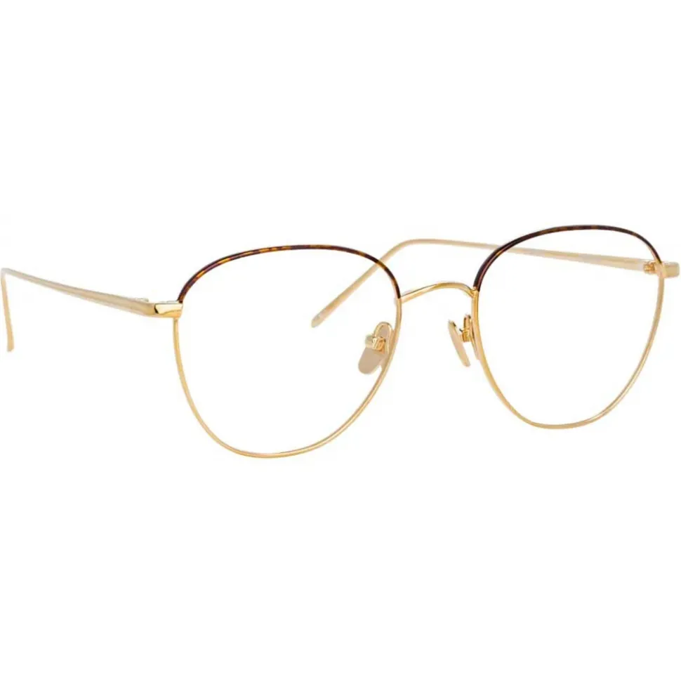 Linda Farrow - Raif Square Optical Glasses in Light Gold Tortoiseshell - LFL819C26OPT - Linda Farrow Eyewear - Avvenice