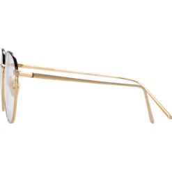 Linda Farrow - Raif Square Optical Glasses in Light Gold Tortoiseshell - LFL819C26OPT - Linda Farrow Eyewear - Avvenice