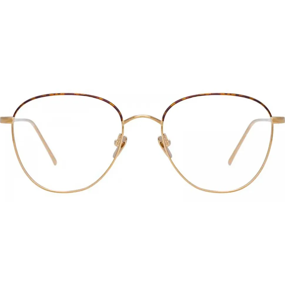 Linda Farrow - Raif Square Optical Glasses in Light Gold Tortoiseshell - LFL819C26OPT - Linda Farrow Eyewear - Avvenice