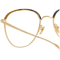 Linda Farrow - Raif Square Optical Glasses in Light Gold Tortoiseshell - LFL819C18OPT - Linda Farrow Eyewear - Avvenice