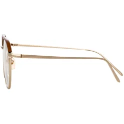 Linda Farrow - Raif Square Optical Glasses in White Gold Black - LFL819C9OPT - Linda Farrow Eyewear - Avvenice