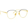Linda Farrow - Raif Square Optical Glasses in Yellow Gold Black - LFL819C24OPT - Linda Farrow Eyewear - Avvenice