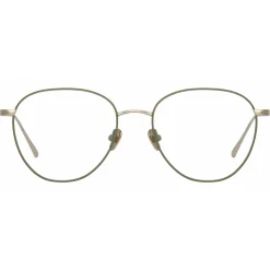 Linda Farrow - Raif Square Optical Glasses in Light Gold Khaki - LFL819C31OPT - Linda Farrow Eyewear - Avvenice