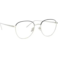 Linda Farrow - Raif Square Optical Glasses in White Gold - LFL819C25OPT - Linda Farrow Eyewear - Avvenice