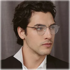 Linda Farrow - Raif Square Optical Glasses in White Gold Black - LFLC819C25OPT - Linda Farrow Eyewear - Avvenice