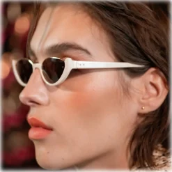 Linda Farrow - Ralph & Russo Robyn Cat Eye Sunglasses in Cream - LFL1169C5SUN - Linda Farrow Eyewear - Avvenice