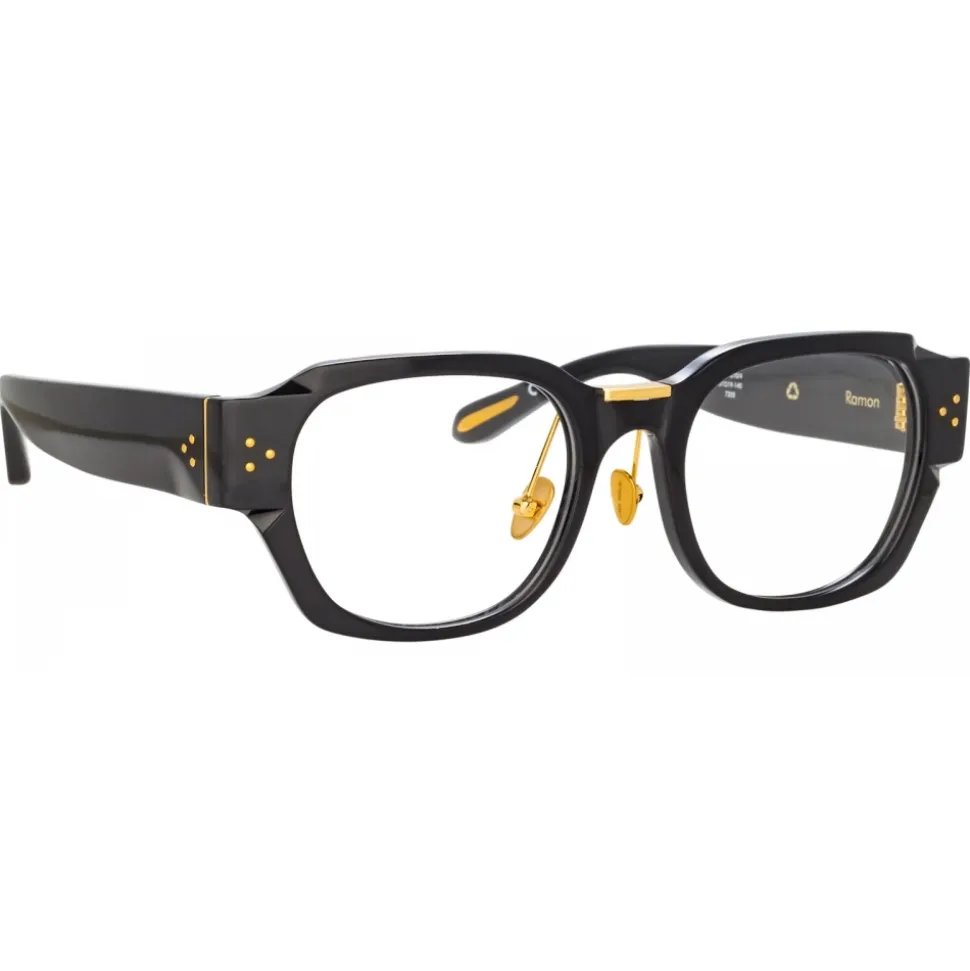 Linda Farrow - Ramon Rectangular Optical Glasses in Black - LFL901C11OPT - Linda Farrow Eyewear - Avvenice